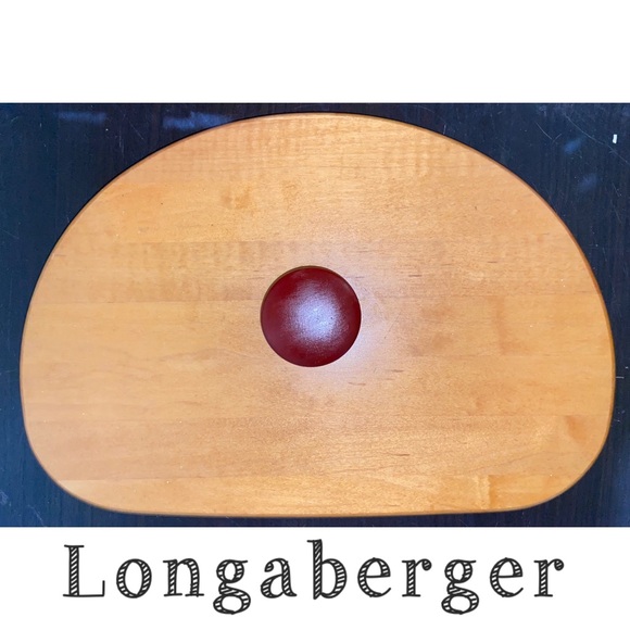 Longaberger Other - Longaberger Woodcrafts Crescent Basket Lid w/burgundy handle-EUC